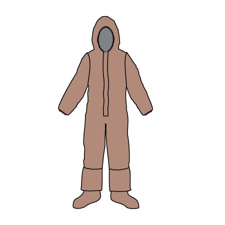 Kappler Disposable Coverallss, Hooded, L/XL, Elastic Wrist, Attached Boots Ankle, Heat Sealed/Taped Seam Z3H426TNLGXL